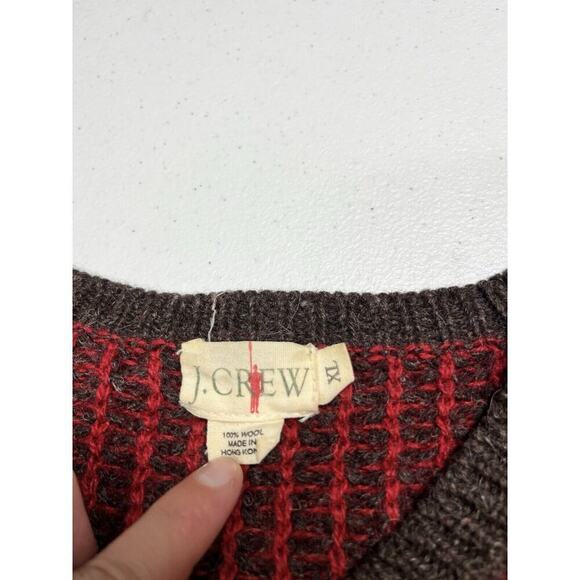 Vintage J.Crew 100% Merino Wool Fisherman Knit Crew Neck Sweater XL AS IS - Picture 3 of 8
